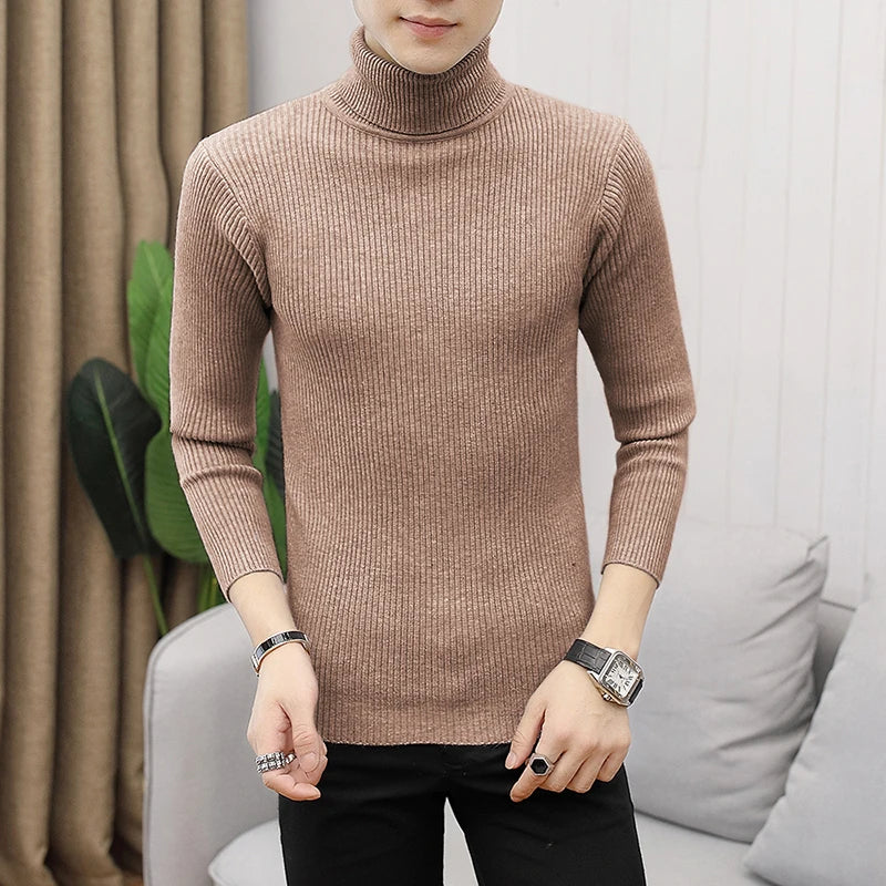 Autumn and Winter  Men's Turtleneck Sweater Male  Version Casual All-match Knitted  Sweater