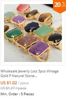 Unique Vintage Green Natural Stone Rings Classical Style Unisex Exaggerated Big Opal Crystal Finger Rings