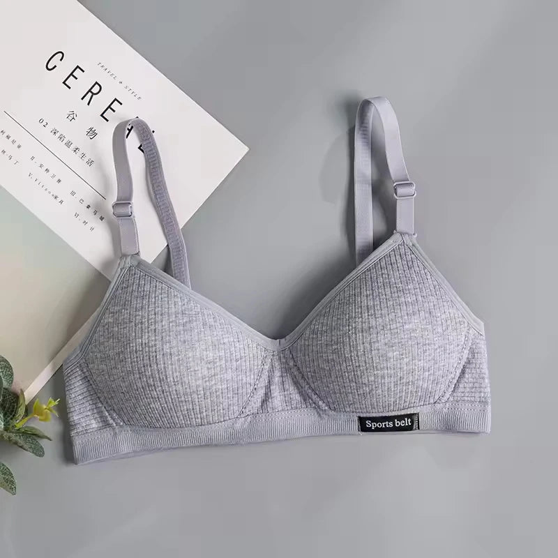 Cotton Women's AB cup Bra Underwear Wireless Gathering ComfortableV-Bra Women's Upward Push Underwear