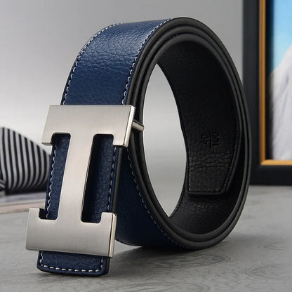 Width 3.8cm Famous Brand Belt Men Top Quality Genuine Luxury Leather Belts for Men Strap Metal Belt Fashion Women's Belt jeans