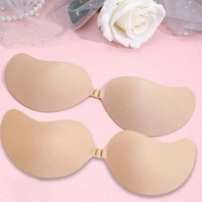 2 Pairs Mango-shaped Silicone Nipple Cover Clasp Strapless Breast Petal Chest Stickers Nude Bra Self Adhesive Bra Nude Invisible