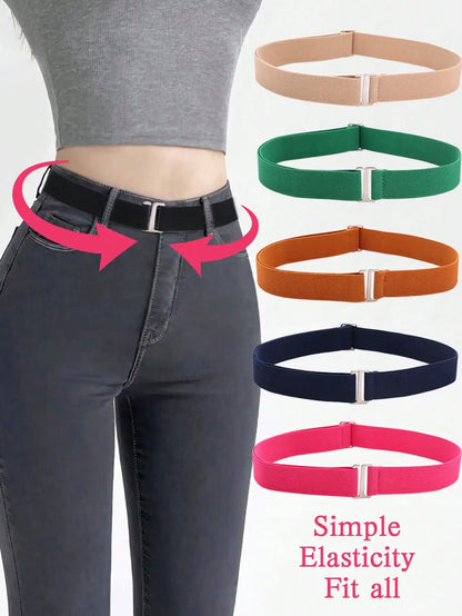 1pc Women's Elastic Comfortable & Adjustable One-Size Anti-Slip Pants Belt, Fits Most