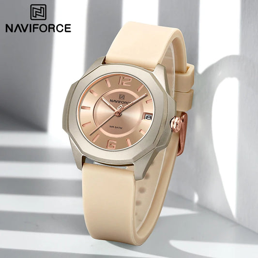 New Style Female Wristwatch NAVIFORCE Casual Sports Quartz Calendar Waterproof and Shockproof Watches for Women Clocks for Gifts