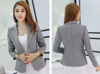 Black Women Blazer 2024 Formal Slim Blazers Lady Office Work Suit Pockets Jackets Coat Female Wine Notched Blazer Jackets Femme