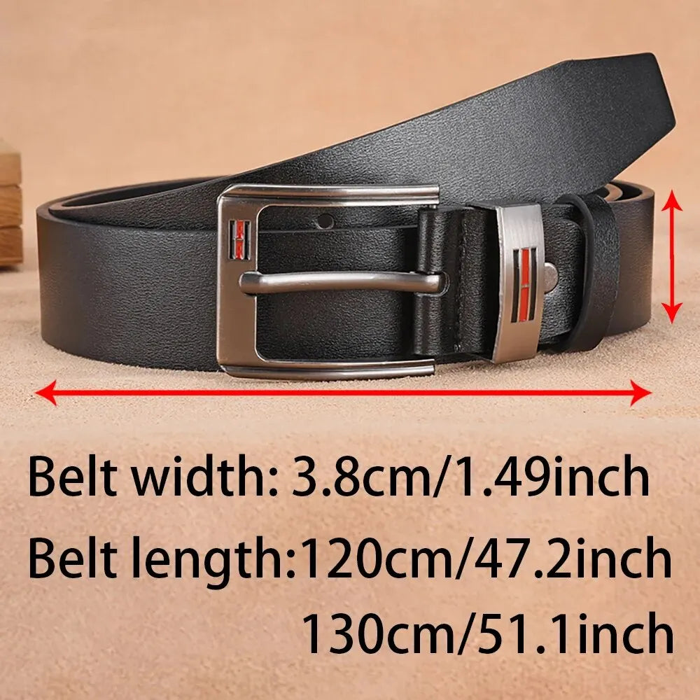 Genuine Leather For Men's High Quality Buckle Jeans Cowskin Casual Belts Business Cowboy Waistband Male Fashion Designer 2024New