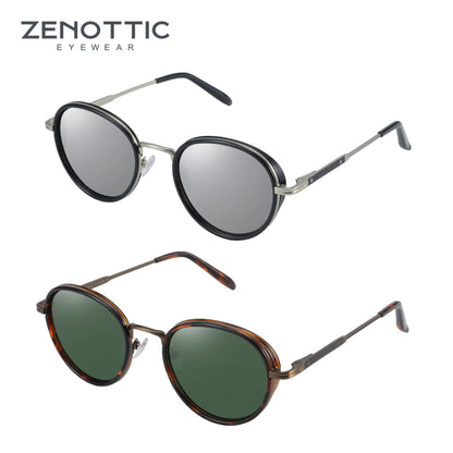 ZENOTTIC 2024/2025 Steampunk Sunglasses Round/Square Polarized Sun Glasses for Women Men Vintage UV400 Shades 430002