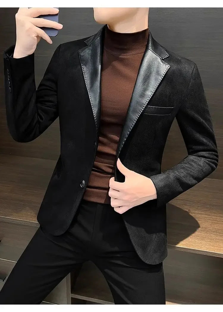 Men's Suit Jackets High Quality Slim Fit Male Blazer Thin New In Original Clothing Menswear Korean Style Coat Clothes Handsome