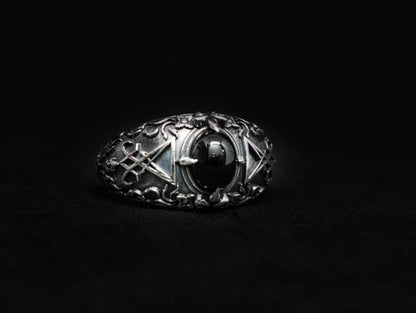 Dropshipping Vintage Sigil Lucifer Rock Ring 316L Stainless Steel Seal of Satan Rings for Men Male Punk Rock Jewelry Gift