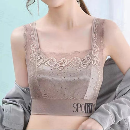 New Lace Non-trace Wrapping Tube Top Vest Style Ladies Underwear Without Steel Ring Anti-light Sexy Women's Sports Bra With Mat