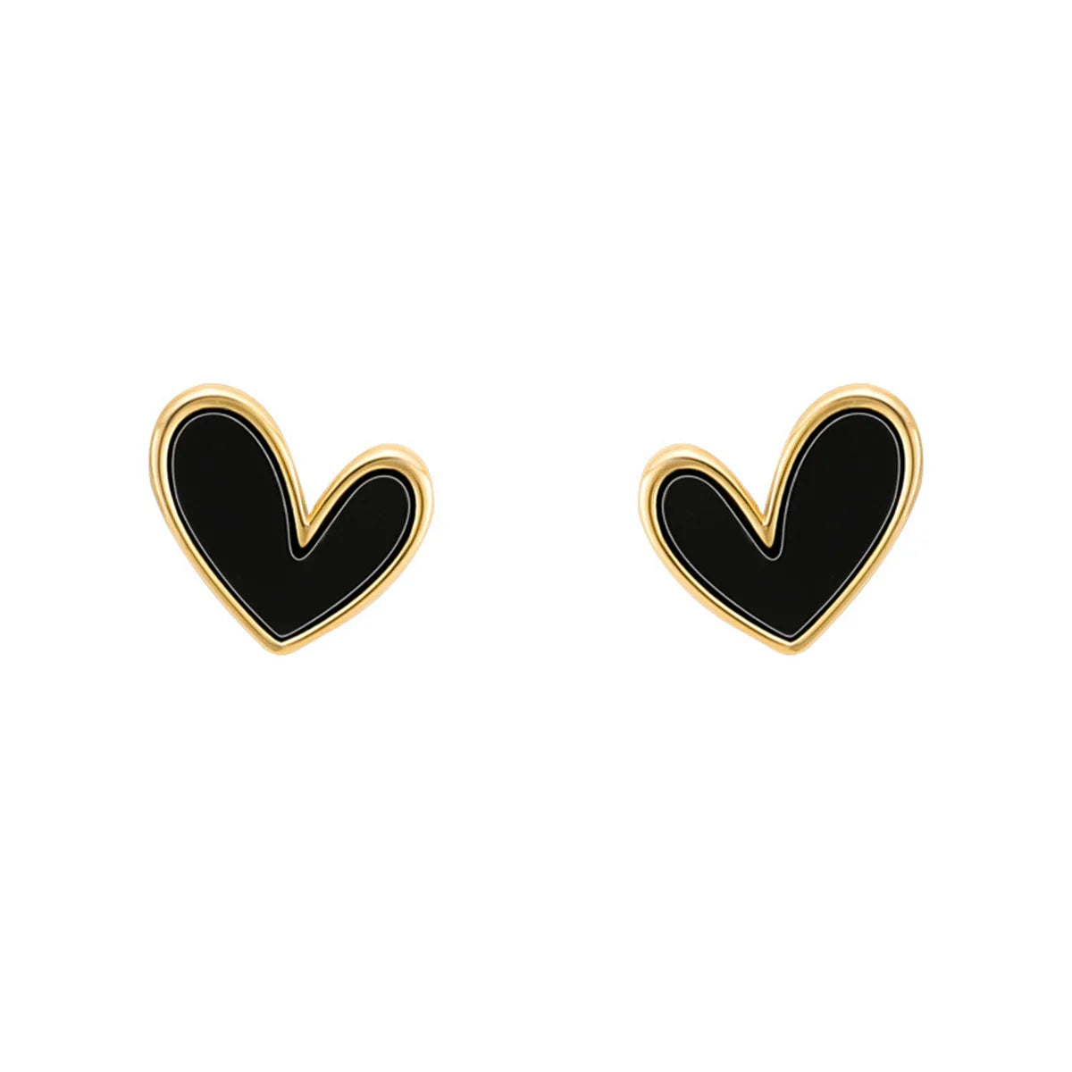 New Korean Sweet Cute Heart Stud Earrings for Women Girl Fashion Blue Glaze Aesthetic Geometric Earrings Minimalist Jewelry Gift