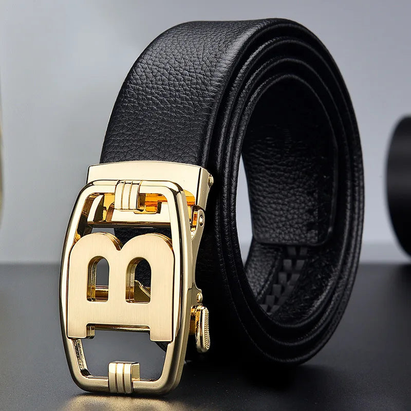 High Quality Leather Men Belt Luxury Brand Designer Waistband Suit Jeans Formal Wear Famous Brand Automatic buckle Belts