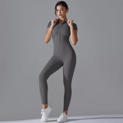 Zipper Jumpsuit Fitness Sports Overalls Gym Clothing Set Yoga Wear Pilates Workout Clothes for Women Outfit push-up Activewear