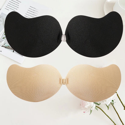 2 Pairs Mango-shaped Silicone Nipple Cover Clasp Strapless Breast Petal Chest Stickers Nude Bra Self Adhesive Bra Nude Invisible