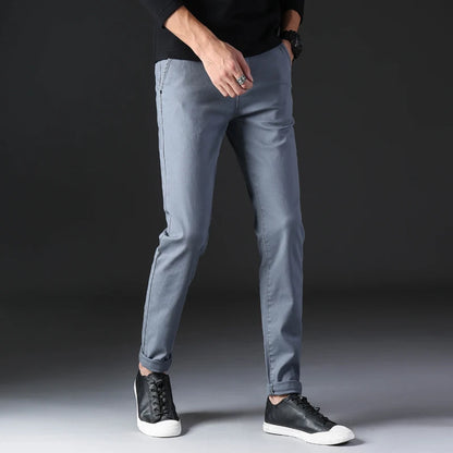 KSTUN 2025 Spring Summer New Casual Pants Men Cotton Slim Fit Chinos Fashion Trousers Male Brand Clothing Basic Mens Pants