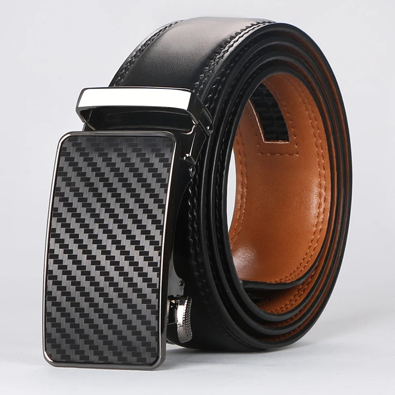 Men's Automatic Buckle Genuine Leather Cowhide Belt, Leisure Fashion Pants Belt, Men Waistband, With Gift Box