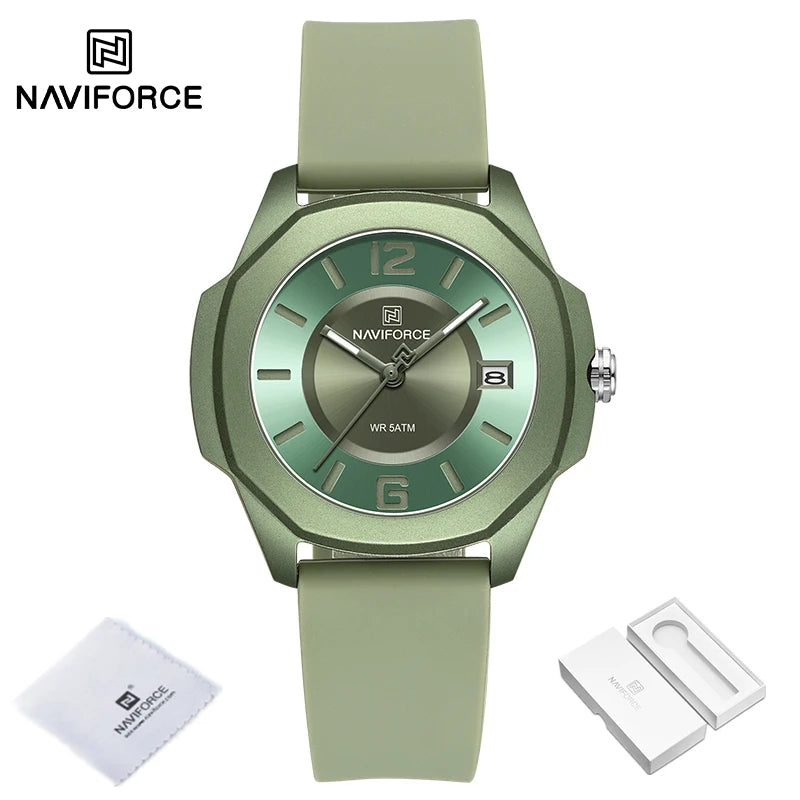 New Style Female Wristwatch NAVIFORCE Casual Sports Quartz Calendar Waterproof and Shockproof Watches for Women Clocks for Gifts