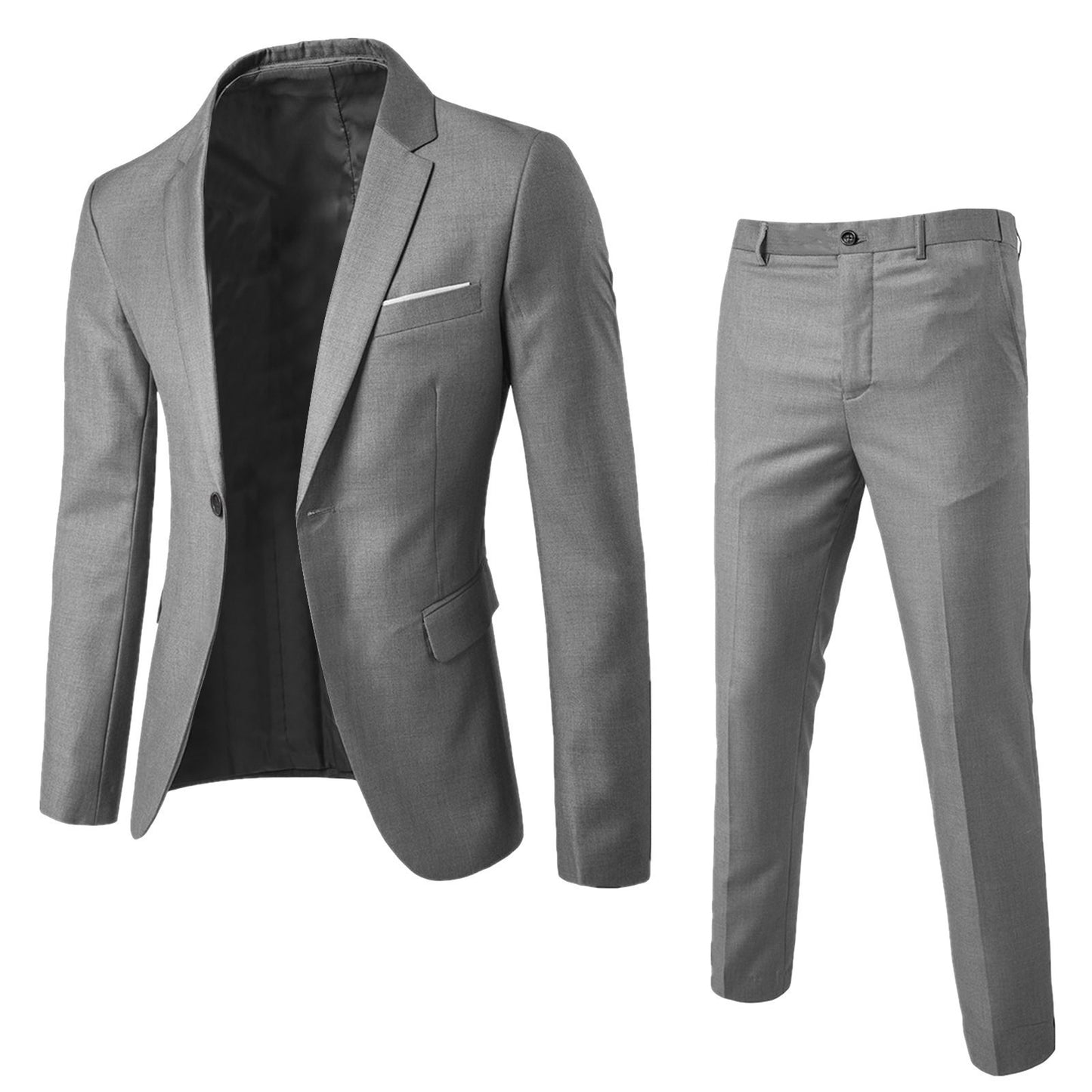 Fashion Slim Waist 2 Pieces Set Wedding Suits For Men Slim Suit Jacket Pant Vest Suit Men Tuxedo Single Breasted Blazer Suit