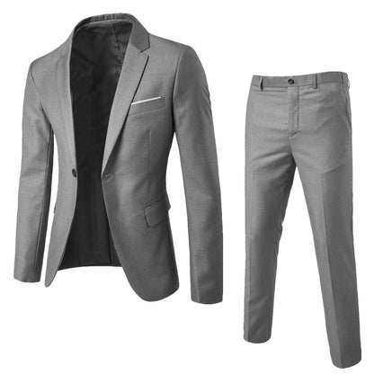 Fashion Slim Waist 2 Pieces Set Wedding Suits For Men Slim Suit Jacket Pant Vest Suit Men Tuxedo Single Breasted Blazer Suit