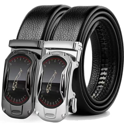 105 130 140 150 160 170cm Plus Size Leather Belt Metal Alloy Automatic Buckle Brand Luxury Designer Waist Belts for Men Jeans