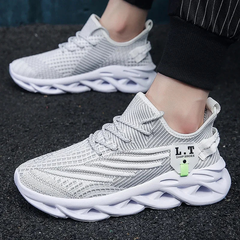 YRZL Men Sports Running Black Jogging Shoes Casual Sneakers Outdoor Breathable Mesh Women Light Shock-absorption Sneakers Men