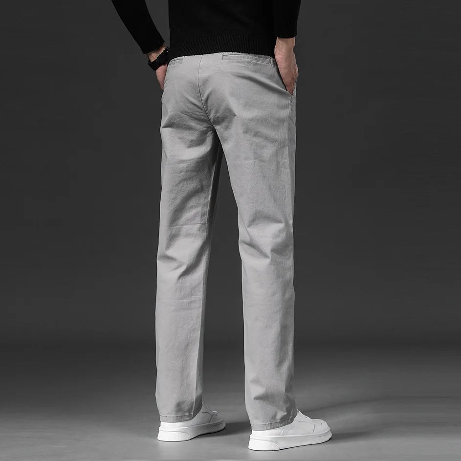 New in Spring Casual Pants Men Straight Fit Cotton Stretch Chino Trouser Male Formal Work Business Dress Khaki Fashion Regular