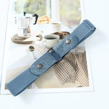 Canvas Adjustable Elastic Waist Band Invisible Belt Buckle-Free Belts for Women Men Jean Pants Dress No Buckle Easy To Wear