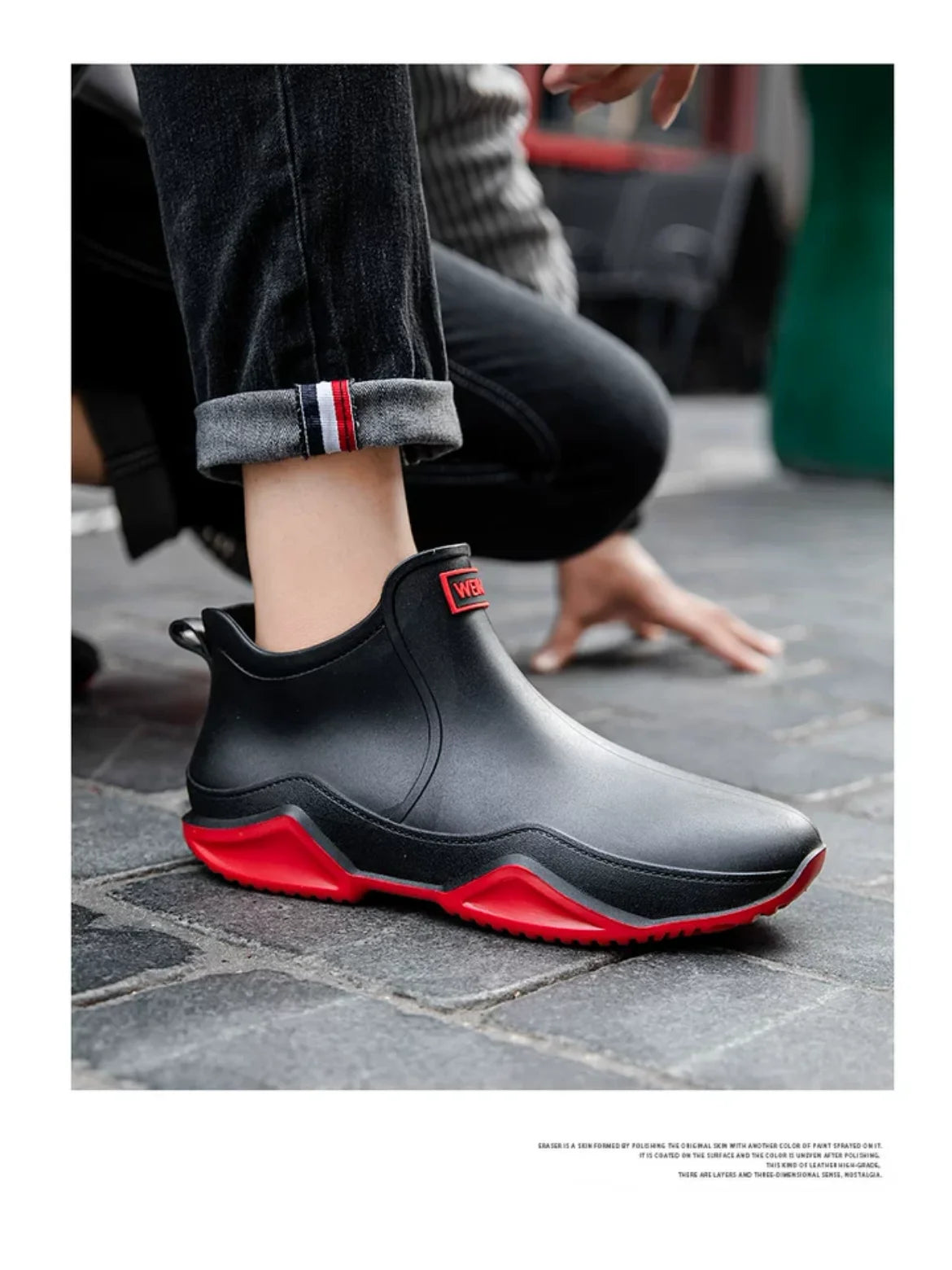 New Rain Shoes Ankle Women Waterproof Shoes Rain Boots Men Anti-slip Wear-resistant Plush Fashion Kitchen Summer Winter