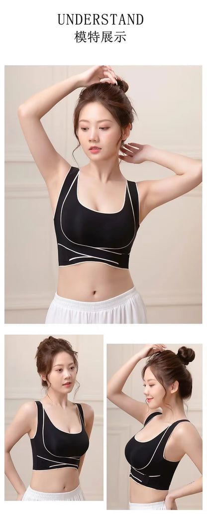 Front Buckle Beautiful Back Seamless Large Size Underwear Women's Thin Bra Without Steel Ring Gathered Sports Adjustment Bra