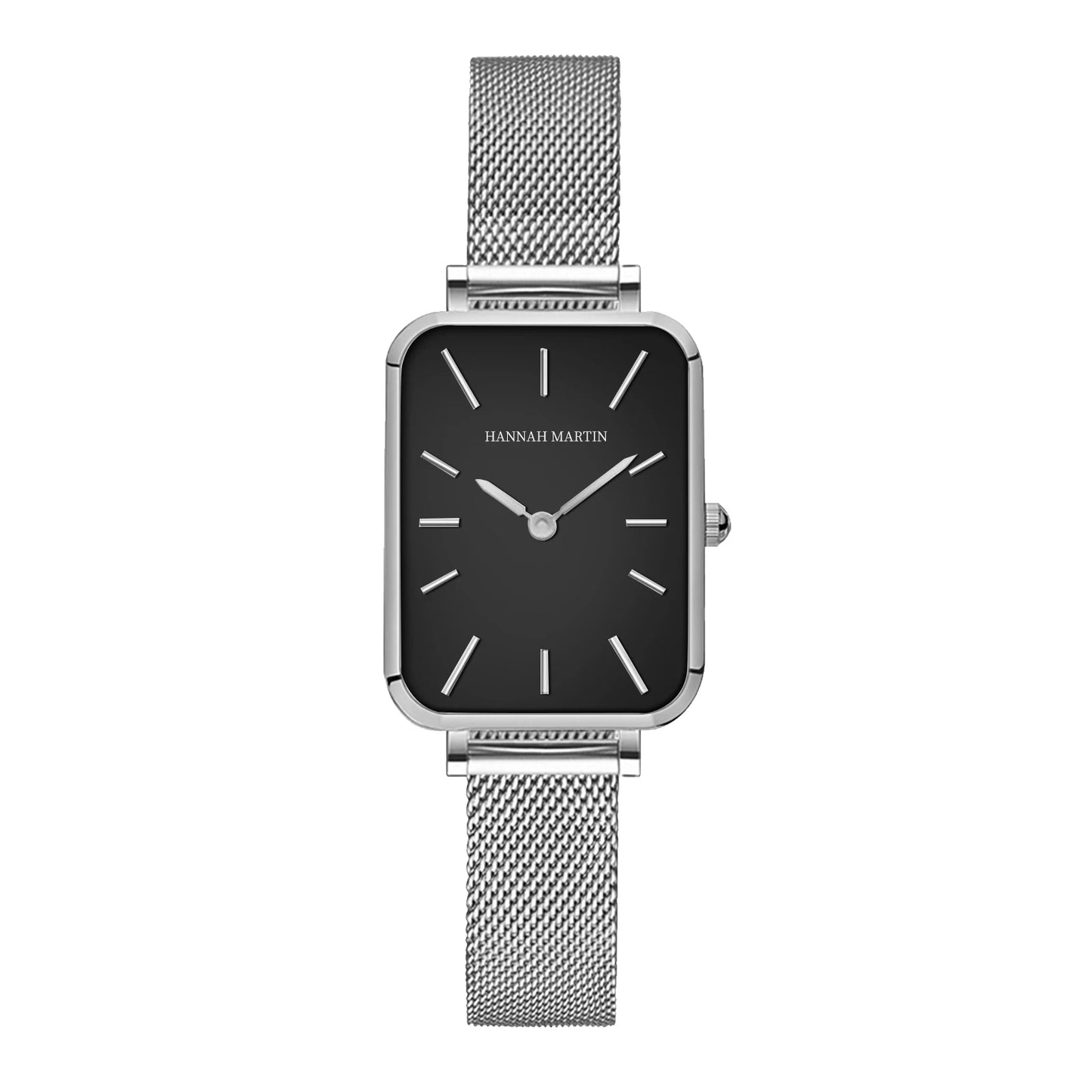 Rectangle Ultrathin Nordic Simple Style Japan Quartz Movement Fashion Stainless Steel Mesh Silvery Bracelet Belt Ladies Watches