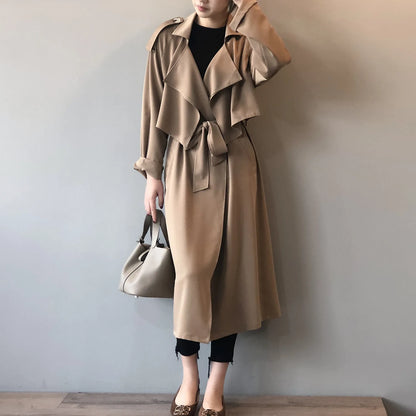 Winter Women Coat Female Trench Jacket Vintage Maxi Classic Long Trench Women Coat Oversize Female Windbreaker Blazers  Coat