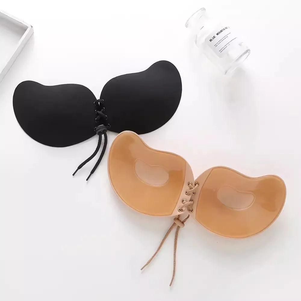 Mango Invisible Push Up Bra Backless Strapless Seamless Front Closure Bralette Underwear Adhesive Silicone Sticky Bras Lingerie