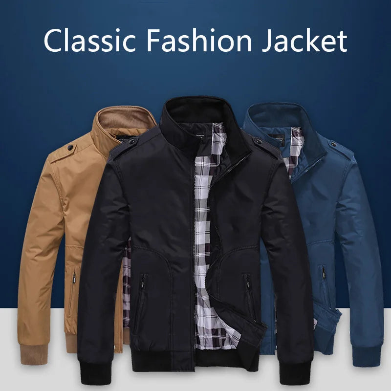 2025 New Spring Men Outdoor Brand Stand Collar Soft Jacket Men Autumn Solid Color Casual Fashion Jacket Coat Male Clothing Hots