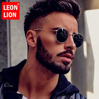 LeonLion 2025 Round Retro Sunglasses Men Round Vintage Glasses for Men/Women Luxury Eyewear Men Metal Lunette Soleil Homme UV400