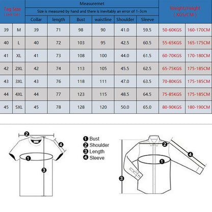 Men's Oxford Long Sleeve Shirts 100% Cotton Solid Color Turn Down Collar Regular Fit Daily Men Clothing Easy Care Shirts For Man