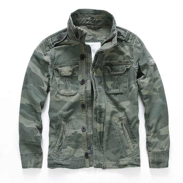 Men Jacket Men M65 Denim Retro Cargo Jacketes Outdoor Multi Pockets Camo Tops Field Casual Fashion Hiking Coats Uniform