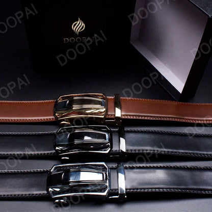 Men Belt Genuine Leather Cow Strap Automatic Belt Sports Car Brand Fashion Automatic Buckle Waist Strap Black Male Belts for Men