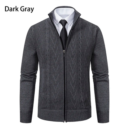 2025 autumn and winter new cashmere padded warm casual men's knitted sweater coat