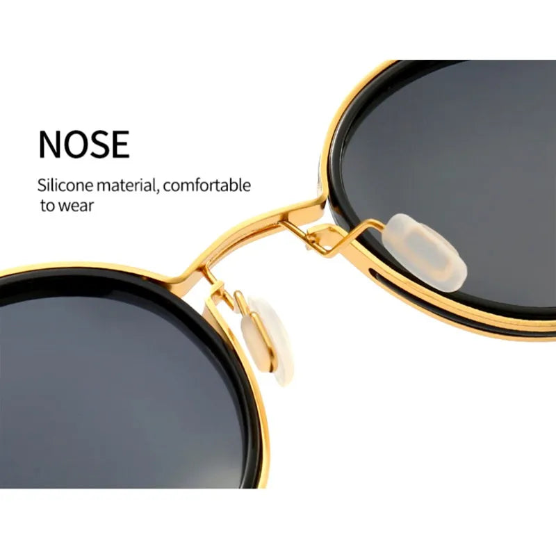 Retro Round Sunglasses Brand Designer Vintage Small Frame Classic Gothic Steampunk Sun Glasses Unisex UV400 Driving Goggles