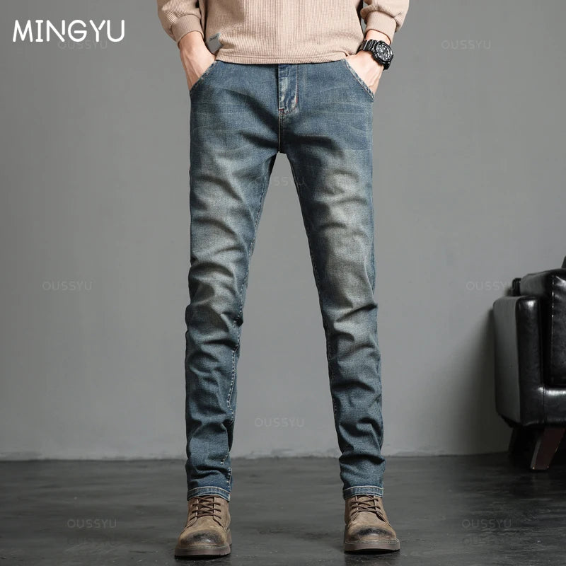 2024 New Men's Stretch Skinny Jeans Fashion Casual Cotton Denim Slim Fit Pants Male Korean Trousers Streetwear Brand Clothing