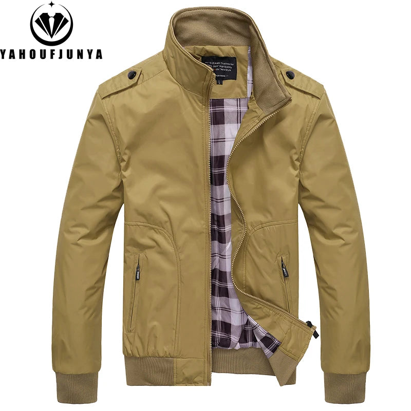 2025 New Spring Men Outdoor Brand Stand Collar Soft Jacket Men Autumn Solid Color Casual Fashion Jacket Coat Male Clothing Hots