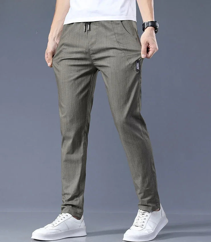 Summer Office Business Cotton Trousers For Men Tailoring Casual Pants Man Luxury Thin Vintage Long Trend Designer High Quality