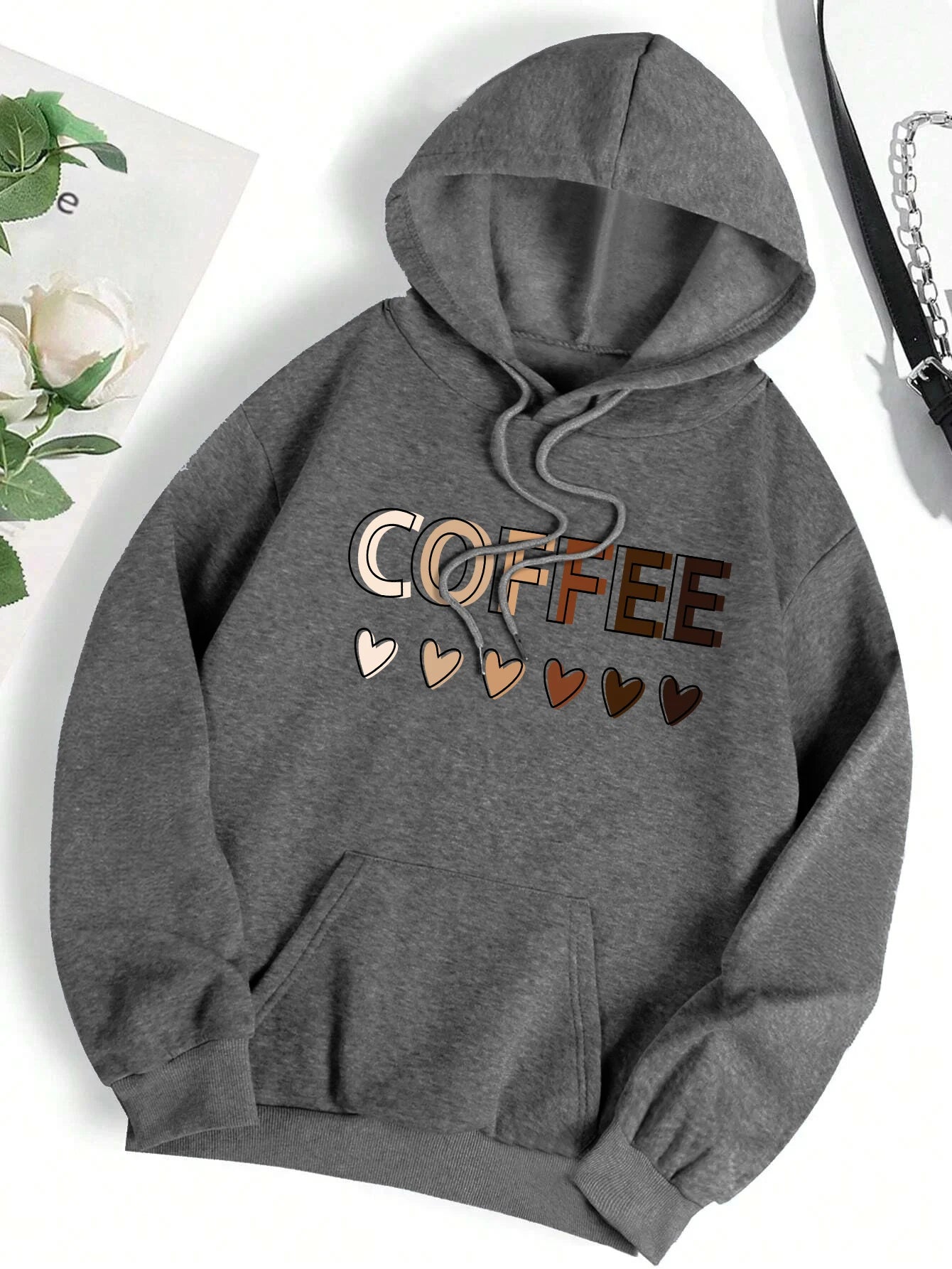 Love Coffee Funny Letter Graphic Printing Hoody Woman Fashion Fleece Sweatshirt Casual S-XXL Hooded Autumn Oversized Clothing