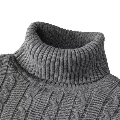 New Turtleneck Sweater Casual Men's Rollneck Knitted Sweater Keep Warm Men Jumper Woolen Sweater