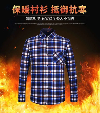 2024Men's Casual Warm Shirts Autumn Winter Long Sleeve Plaid Shirt Thick Warm Tops Men High Quality Soft Large Size Shirt Camisa