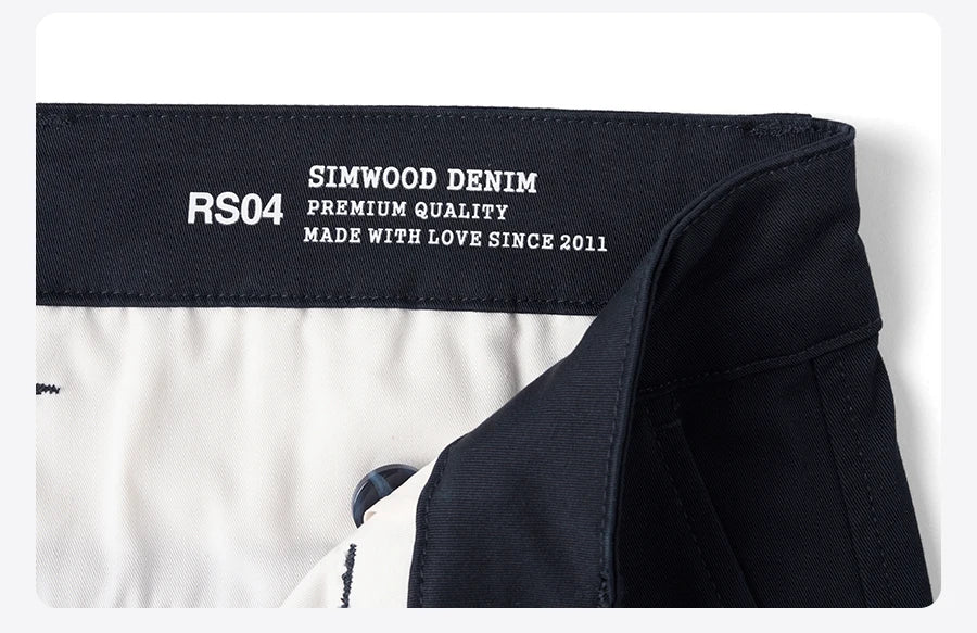 SIMWOOD 2025 Spring New Regular Straight 270gsm Fabric Pants Men Casual Classical Chinos Trousers