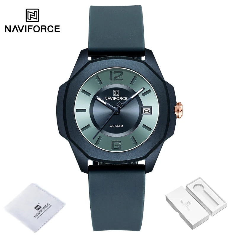 New Style Female Wristwatch NAVIFORCE Casual Sports Quartz Calendar Waterproof and Shockproof Watches for Women Clocks for Gifts