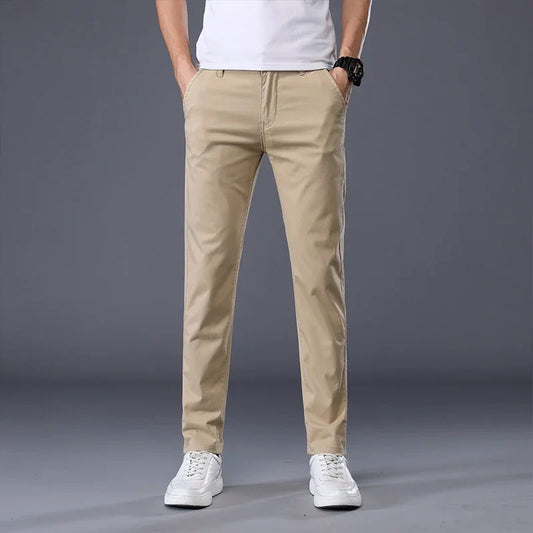 7 Colors Men's Classic Summer Thin Casual Pants Business Fashion Stretch Cotton Slim Solid Color Trousers Male Brand Clothes