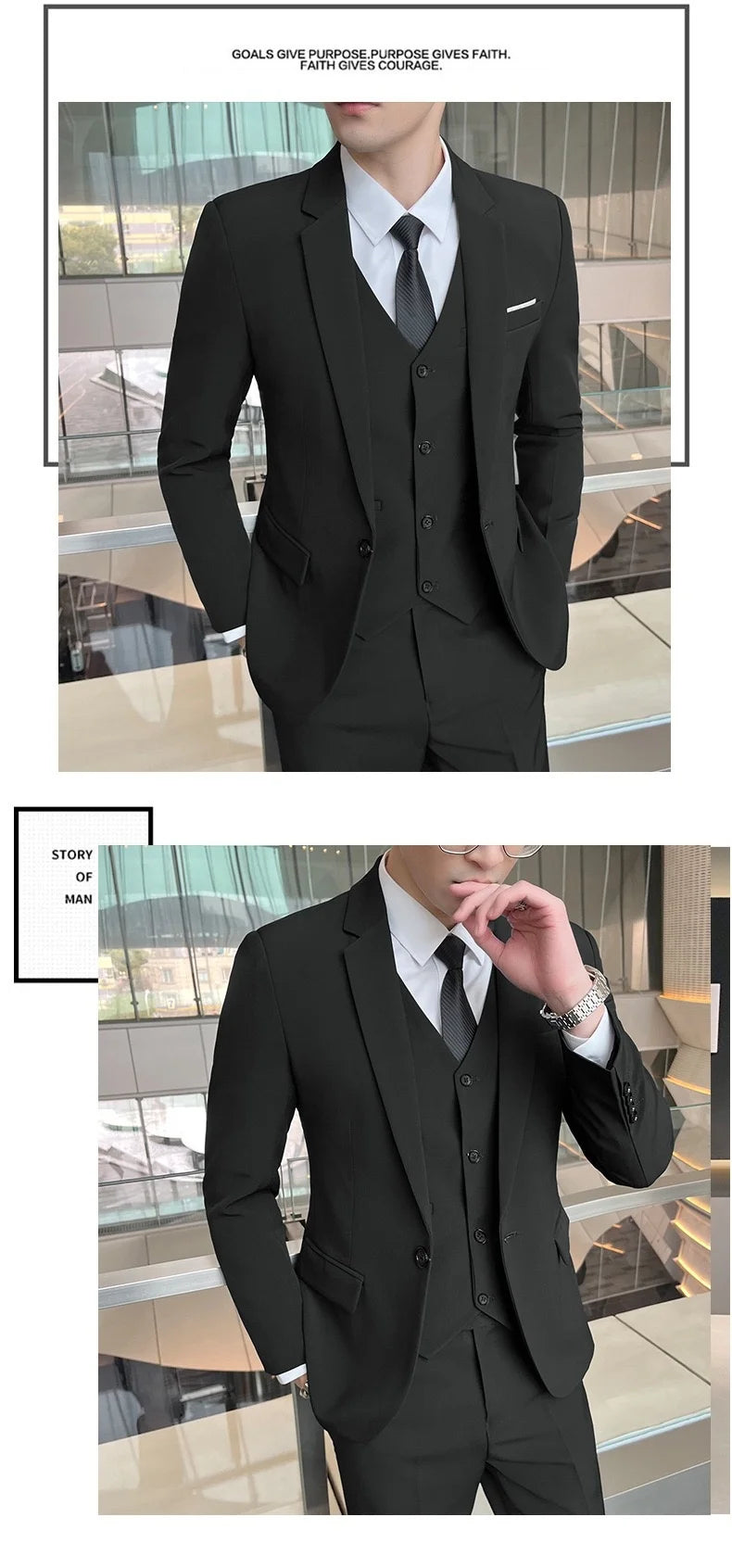 Luxury Business Suits for Men 3 Piece 2025 Groom Tuxedo Wedding Suits Best Man Groomsmen Formal Party Suit Male Trajes De Hombre