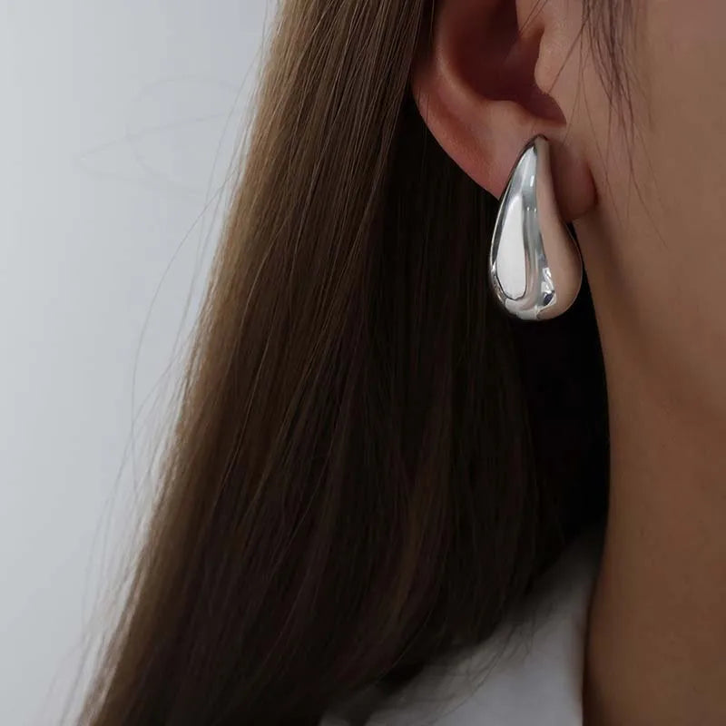 Fashion Modern Jewelry New Gold Silver Color Teardrop Earrings For Women Girl Gift Hot Sale Popular Ear Accessories