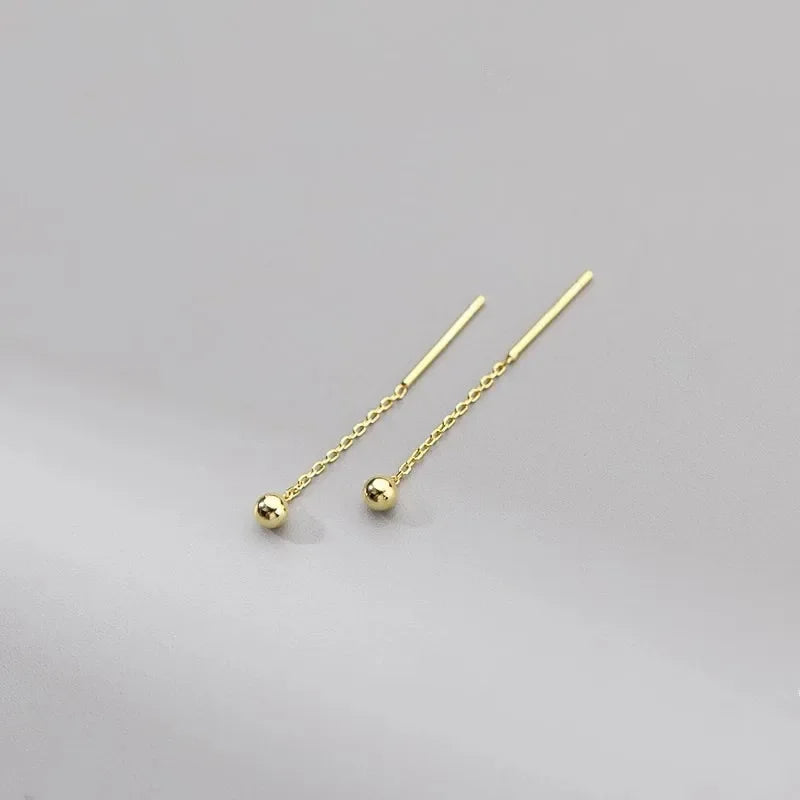 Drop Ear Line Long Hanging Earrings for Women Rose Gold Color Zircon Crystal Piercing Threader Earing Ear Accessories Jewelry